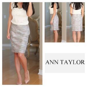 Ann Taylor Pastel Tweed Pencil Skirt